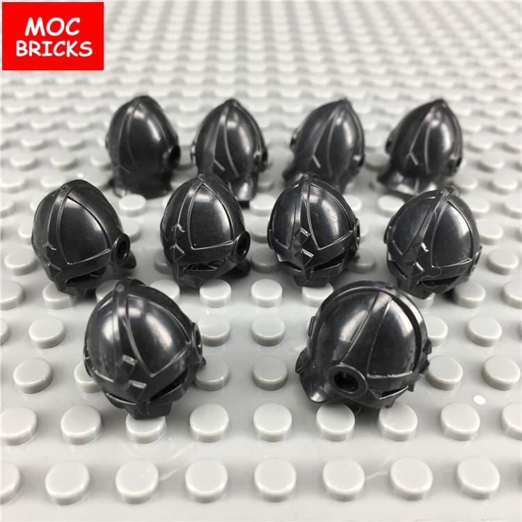 10 шт./лот MOC Кирпичи Средневековые Рыцари Рим Шлем Аксессуар Фигурки Детали Строительные Блоки Игрушки для детей Подарки