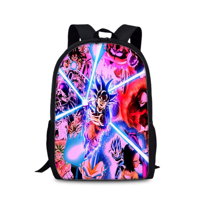 Нейлоновый рюкзак с принтом Гоку из Dragon Ball, идеально подходящий для студентов и повседневного использования.
