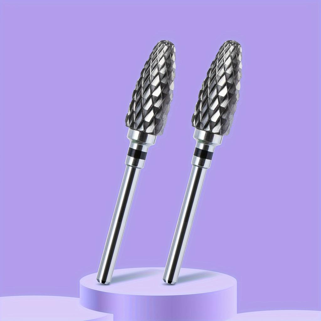 2 ШТ. Фрезы из карбида вольфрама для ногтей, для снятия гель-лака, 3/32 дюйма, пилки для ногтевого искусства, фреза для кутикулы, для маникюра и педикюра