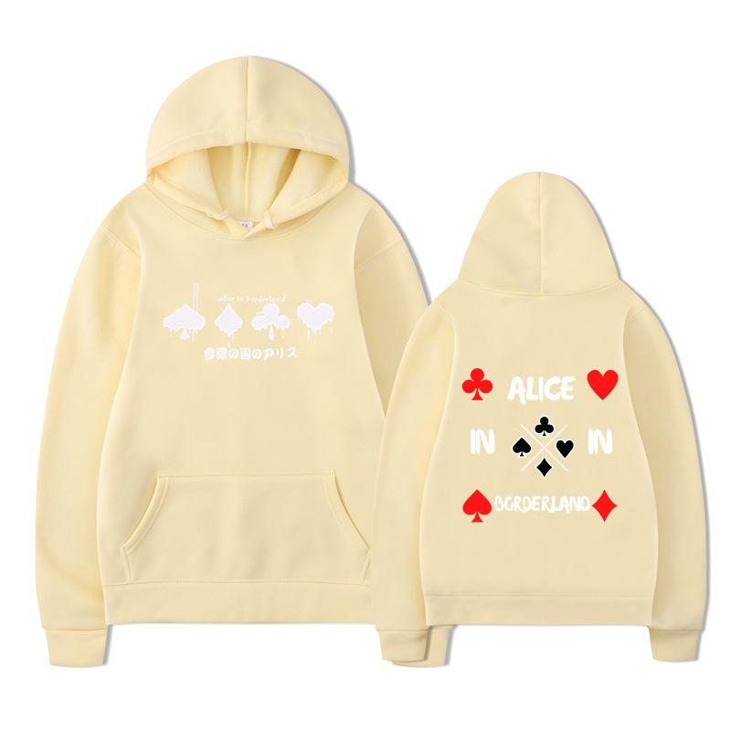 Alice In Borderland Hoodies Men Cartoon Cards Sweatshirt Vintage Unisex Pullover Men Graphic Hoody Oversize Clothing