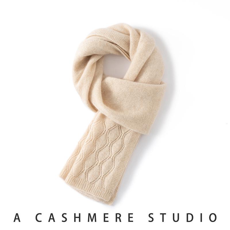 Women's 100% Pure Cashmere Scarf - Warm, Versatile Knit for Autumn/Winter Fashion