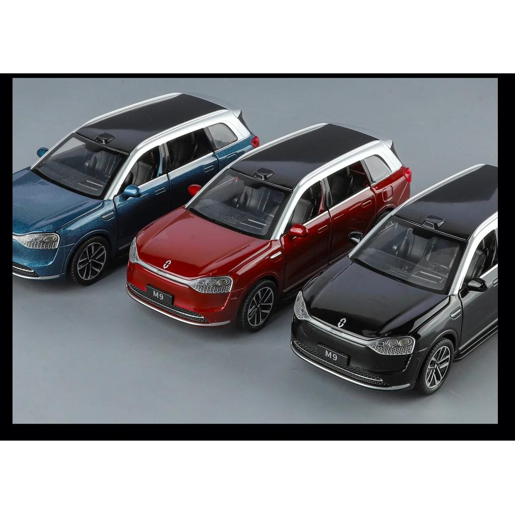 1/32 AITO M9 SUV Сплав Новый Энергетический Автомобиль Модель Литьевой Металл Роскошные Транспортные Средства Модель Автомобиля Симуляция Звука и Света Детская Игрушка Подарок