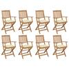 Day and Night - Day and Night Folding Garden Chairs 8 Units and Cushions Solid Acacia Wood