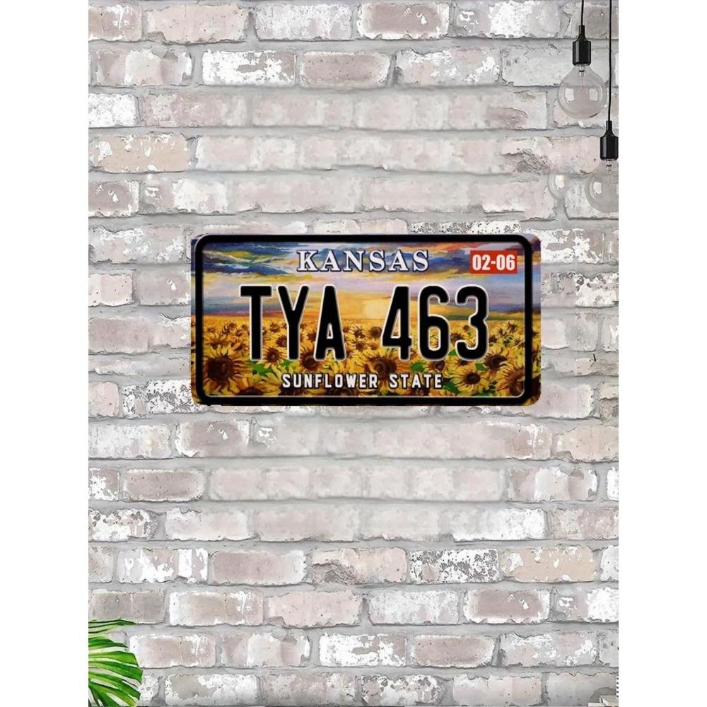 U.S. License Plate, U.S. Car License Plate, Metal, 15x30 Cm.