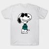 Мужская черная футболка с принтом Snoopy Joe Cool Печать на трансферной бумаге без вырезания Хлопковая футболка