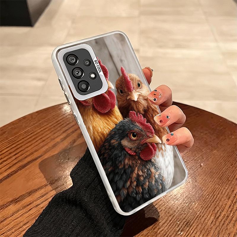 Мягкий чехол для телефона с изображением курицы, несушки и петуха для Samsung A17 A16 A15 A14 A13 A57 A56 A55 A54 A53 A37 A36 A35 A34 A33 A26 A25 A24 A23 A52