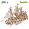 Ury Diy 3D Ретро Стиль Хэллоуин Призрак Пиратский Корабль Модель Игрушки Ручная Работа Набор Домашний Декор Рождественский Подарок Для Детей