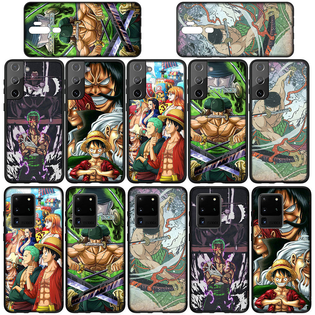 For Samsung Galaxy S24 S23 iPhone 16 15 14 Xiaomi Redmi Note 13 12 11 8Plus 9 Pro Max X XR Phone Case Lovely Roronoa Zoro One Piece Luffy OPPO Huawei