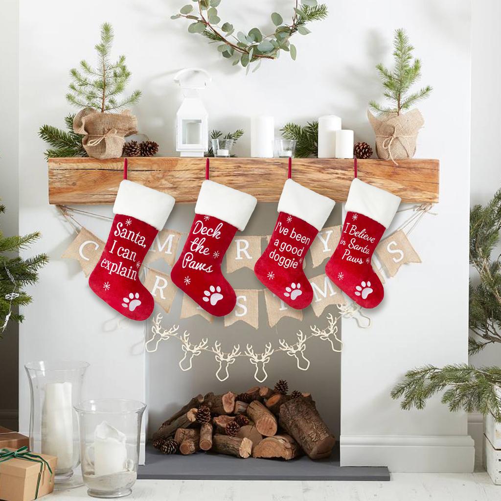 Вышитые чулки, Изысканные детские подарочные мешочки, Украшения и декорации для рождественской елки