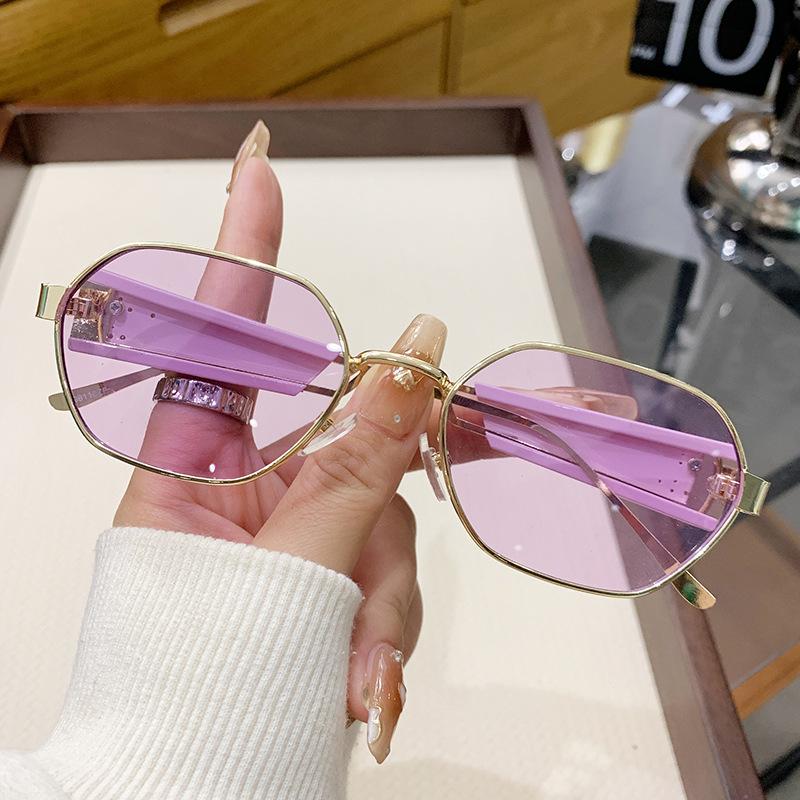 Солнцезащитные очки Тренд Полигон Уличная съемка Мужские и женские Затеняющие Индивидуальность Ретро Солнцезащитные очки