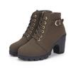 Fashion 2025 New High Heeled Women Boots Cross Straps Short Boots Comfortable Platform Boots Side Zipper Botas Femininas Plus Size 42