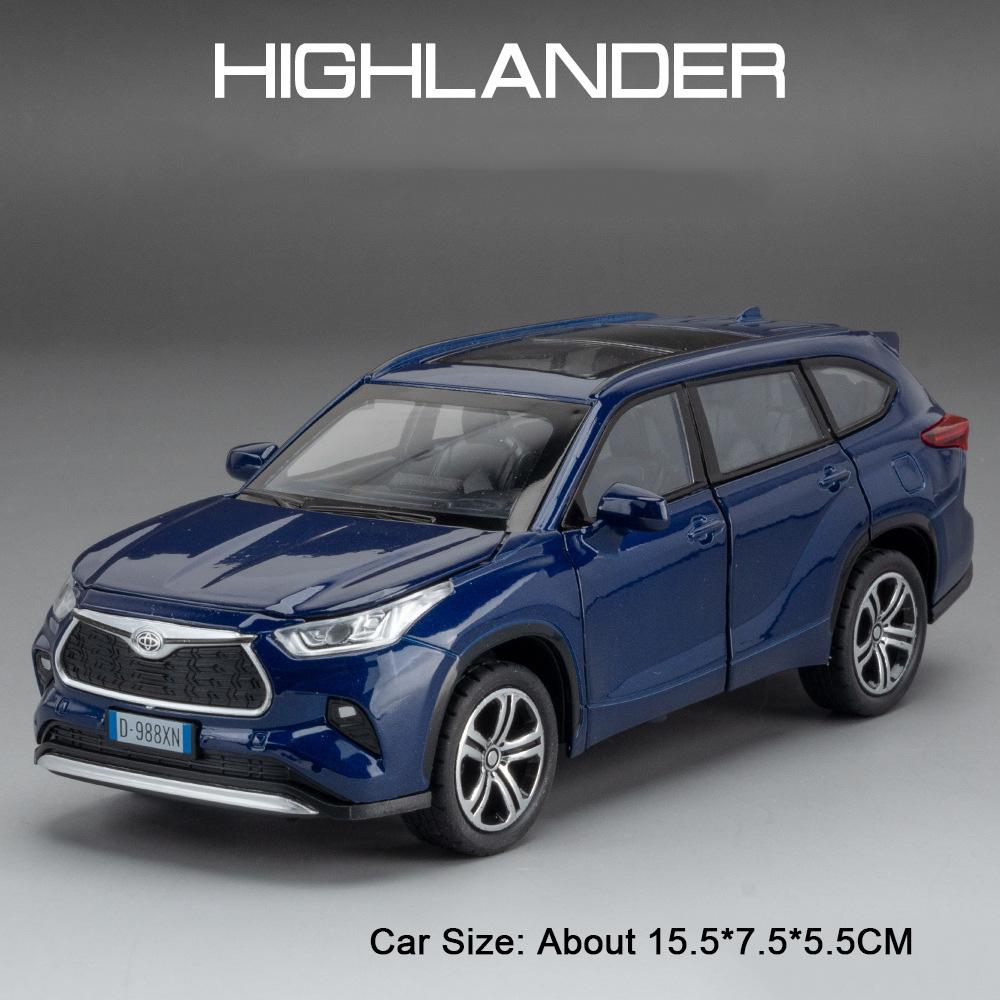 1:32 Scale Highlander GR86 Sports Car Model Toy Metal Diecast Pull Back Miniature Vehicle Sound Light Models Collection Gift Boy