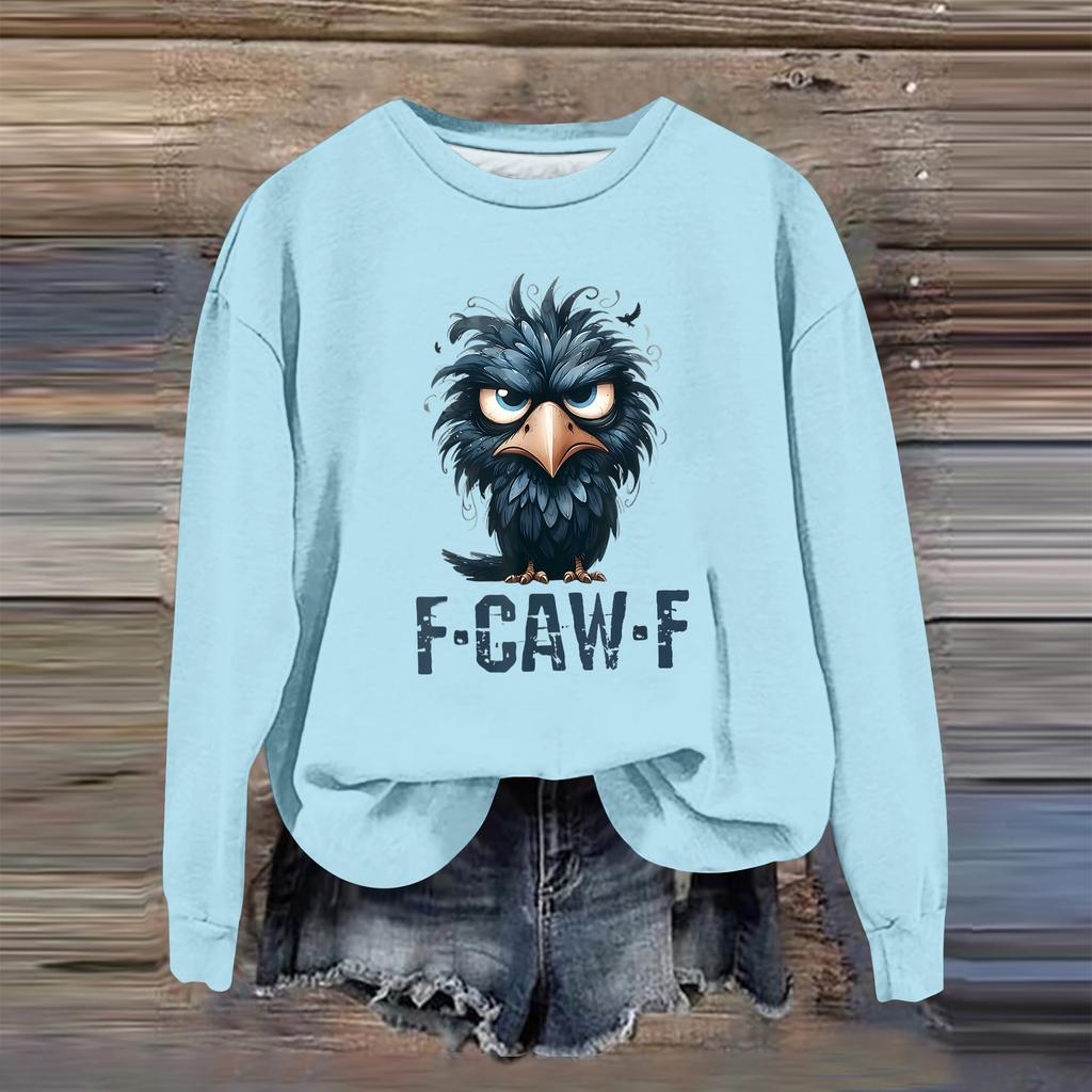 Women's Fashion Casual Long Sleeve Loose Printed Sweatshirt