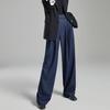 Demana Tencel-Look Denim Pleated Straight Leg Trousers