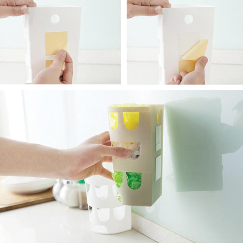 Настенный лоток для мешков для мусора, многоцелевой держатель для пластиковых пакетов