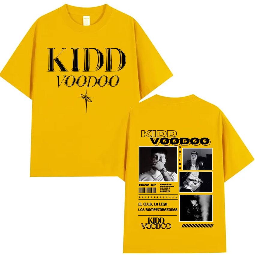 Рэпер Kidd Voodoo Satiro Тур Харадзюку Графика 2025 Оверсайз Высококачественная Футболка Мужская Женская Короткий Рукав Хлопок Повседневные Топы