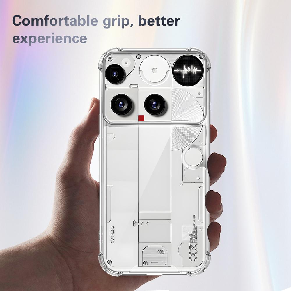 KEYSION Four-Corners Shockproof Transparent Case for Nothing Phone 3 Soft TPU+PC Clear Phone Back Cover for Nothing Phone 3