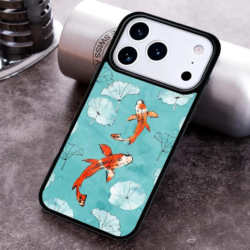 Чехол для телефона с рыбой Кои для iPhone 17 16 15 Pro Max Air 14 13 12 11 Plus Ударопрочный чехол