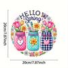 Деревянная круглая деревянная табличка в винтажном стиле Hello Spring с тюльпанами, 7,8-дюймовая настенная живопись для спальни, кухни, столовой, прочная, легко вешается, идеально подходит для дома