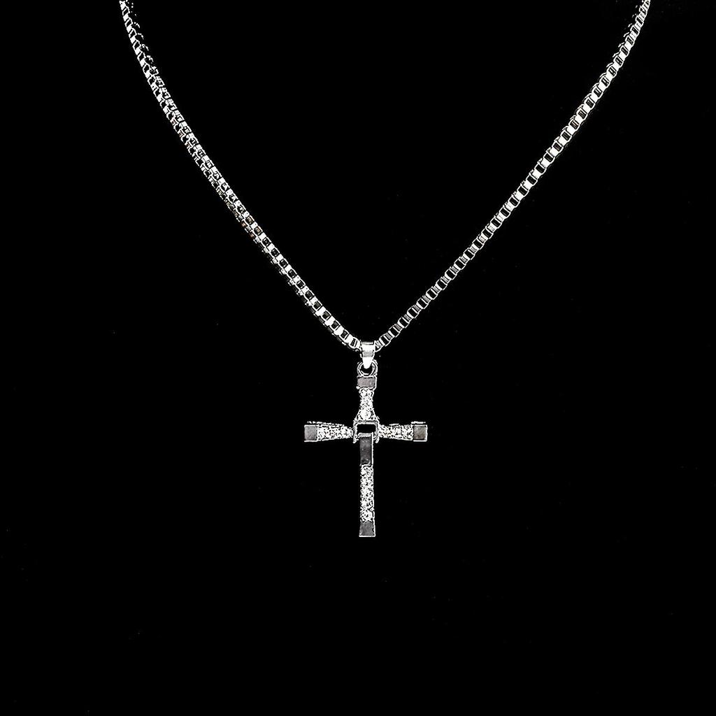 New Hot Style Men Fashion Jewelry Gifts The Fast and the Furious Toretto Cross Charms Necklace Long Necklaces
