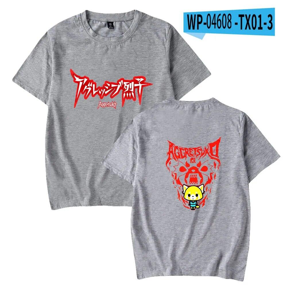 Aggretsuko модная футболка женская унисекс летние футболки с короткими рукавами аниме повседневная уличная футболка унисекс