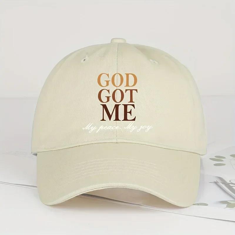 Крутая Хиппи Бейсболка с изогнутым козырьком Принт 'God Got Me' Премиальная Тракерная Кепка Snapback Кепка для Повседневного Отдыха На Открытом Воздухе Спортивная