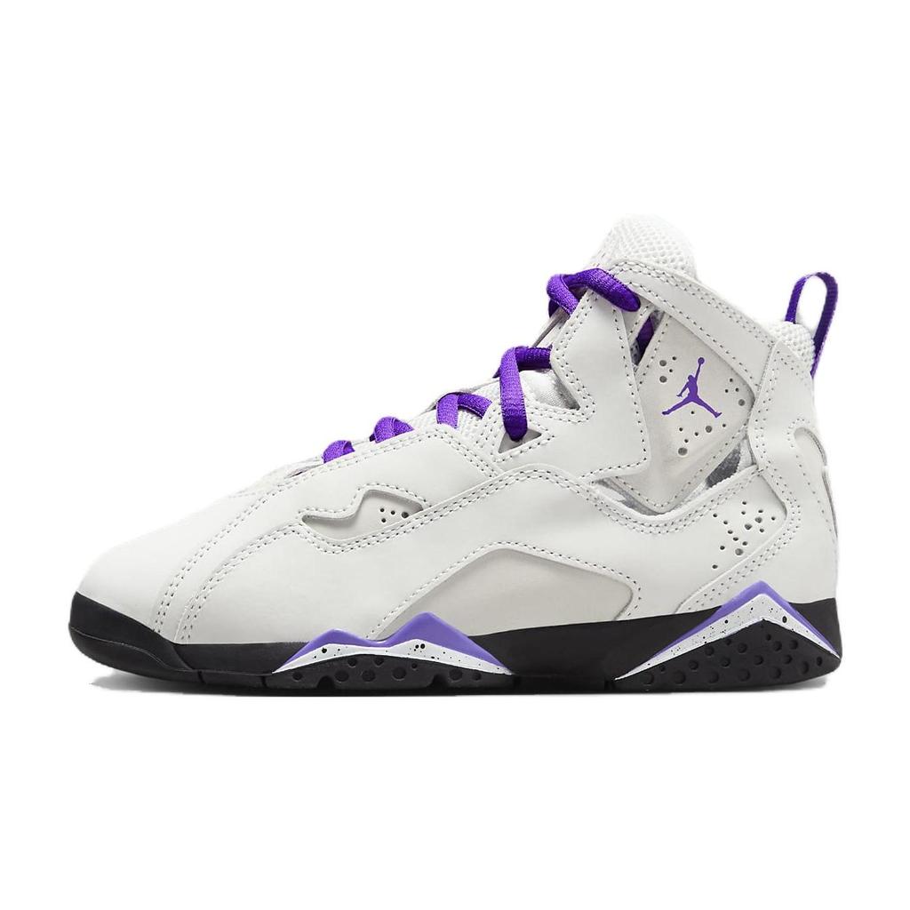 Air Jordan True Flight PS Base Grey Purple Venom Kids Sneakers Light-Base-Grey White Black 343796-052