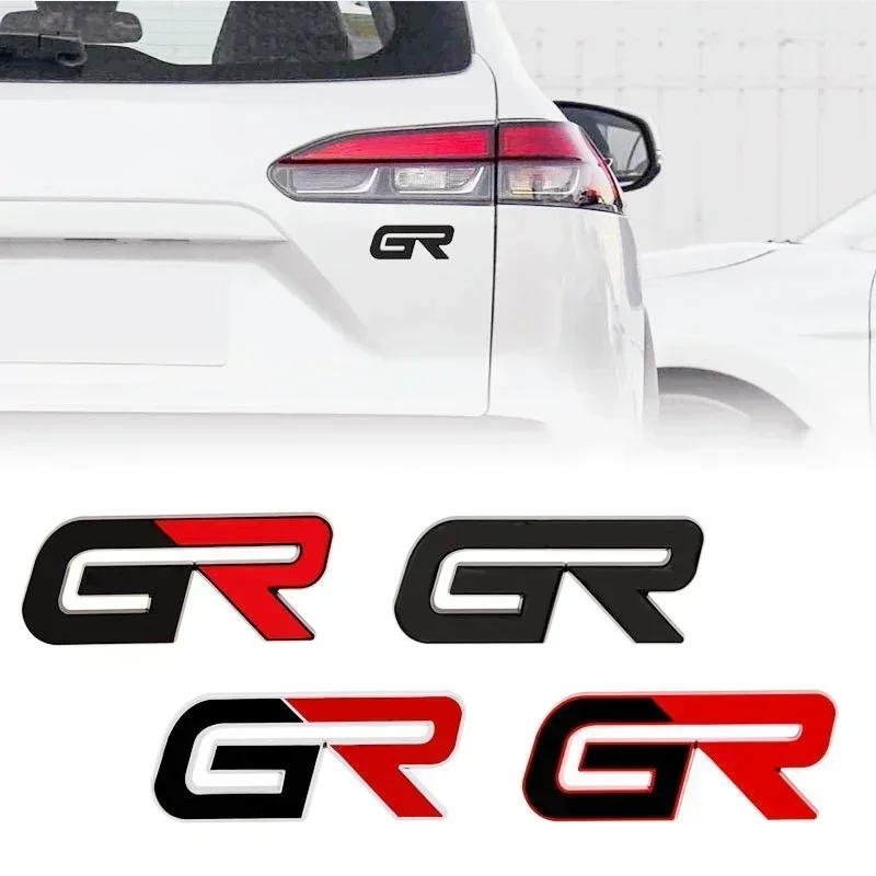 3D Metal GR Letters Front Grill Emblem Badge Rear Trunk Sticker Decals for S4 Corolla CHR RAV4 Yaris Prado Prius Camry JH4