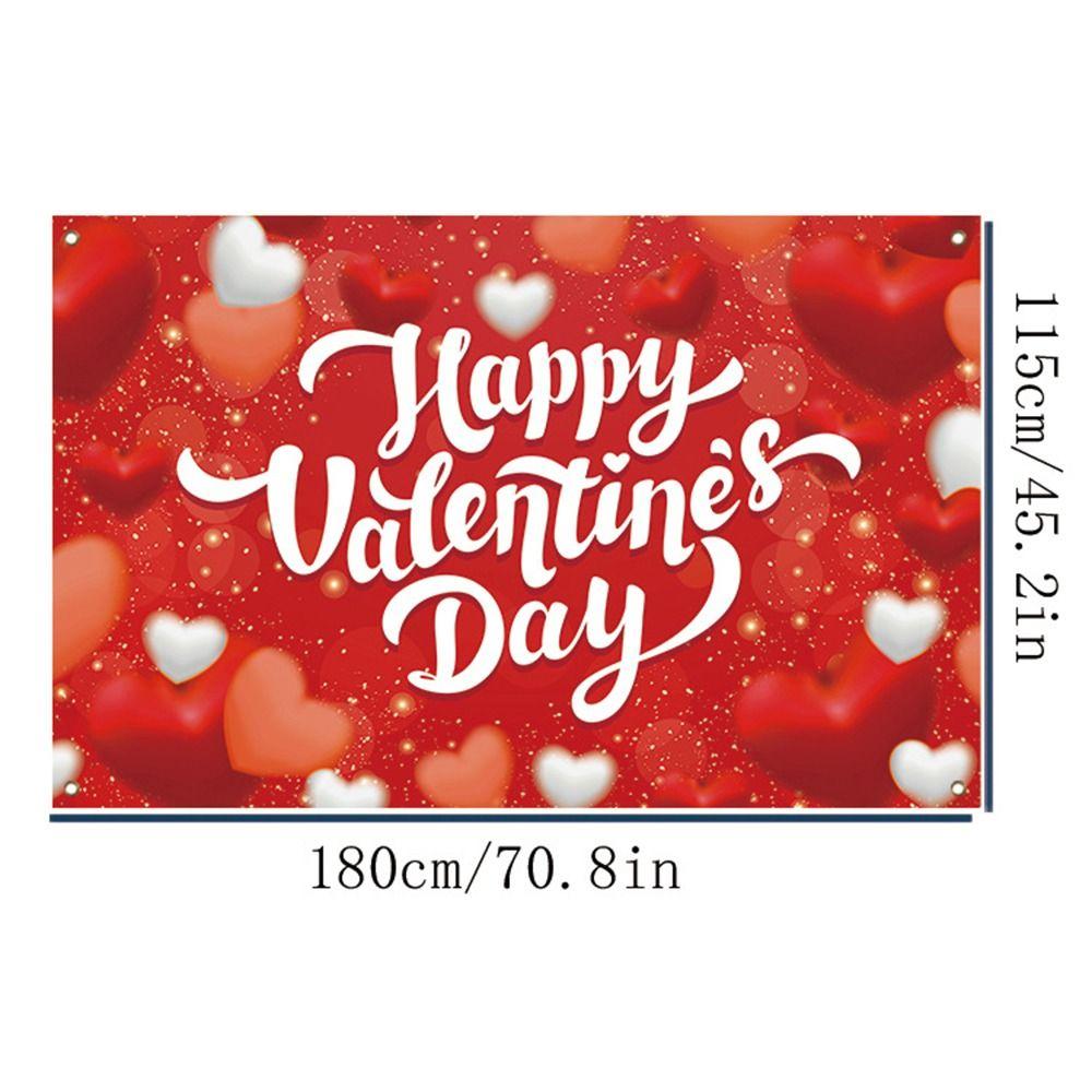115cmx180cm Red Love Heart Background Romantic Happy Valentine's Day Banner  Photo Booth