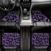 4 шт. Фиолетово-черные автомобильные коврики с принтом в виде молний, Элегантные дополнения к интерьеру для ежедневных поездок, Модные всесезонные