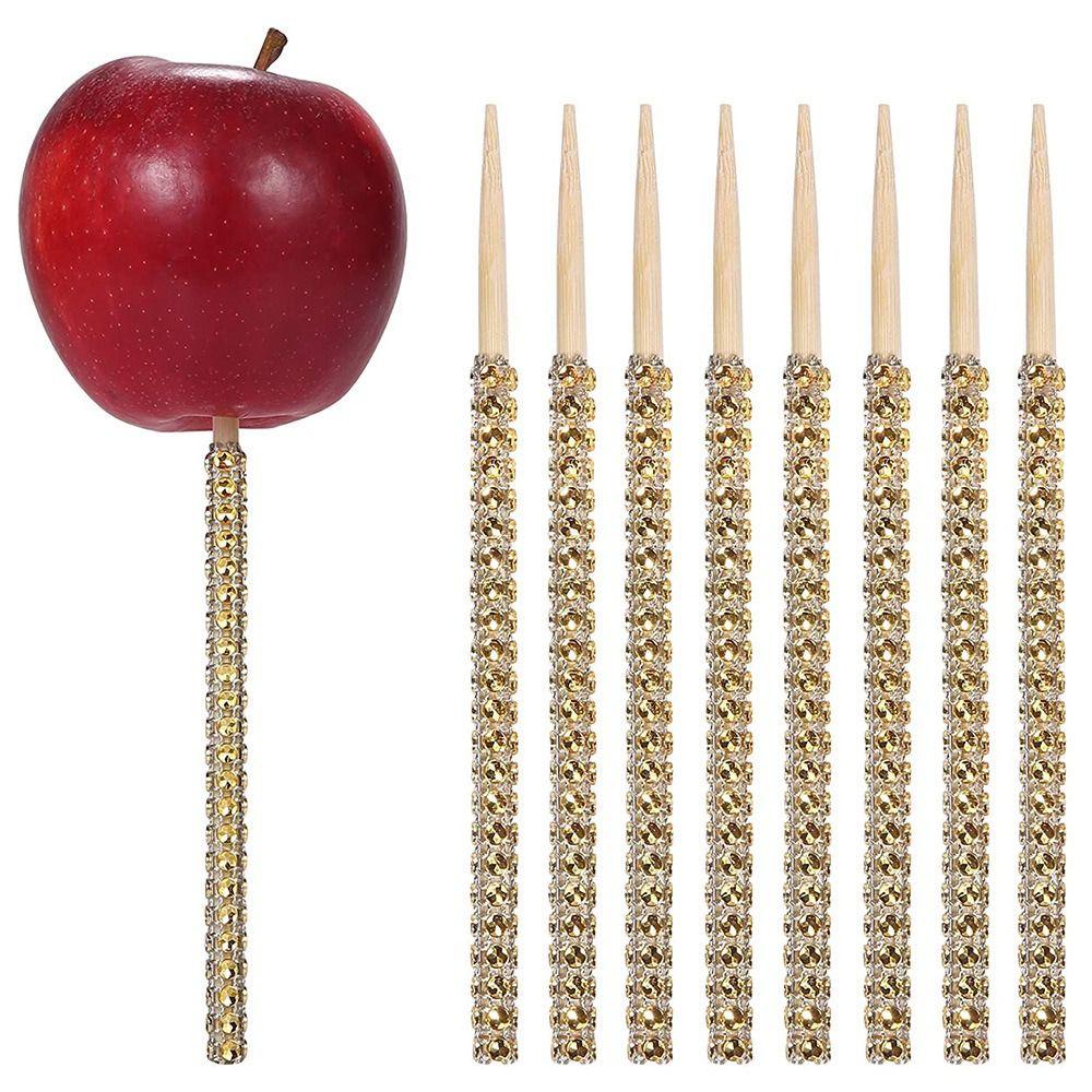 Rhinestone Crystal Fruit Skewer Sticks Bamboo Cake Chocolate Caramel Sticks Apple Sticks Christmas