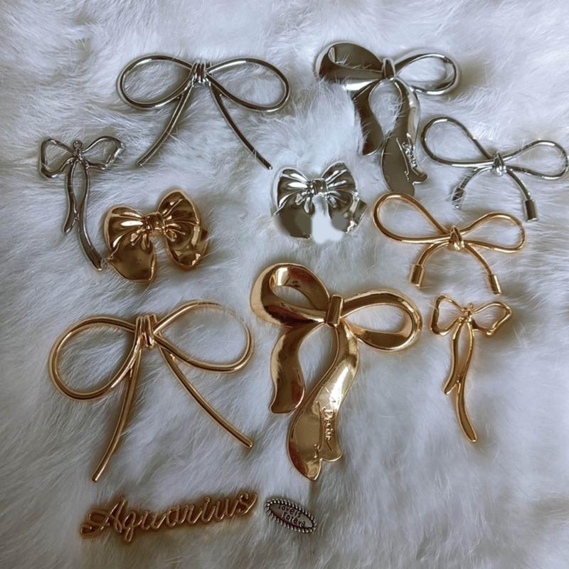 Элегантный золотой/серебряный бант, стильный аксессуар для рукоделия, металлические бабочки-узлы для поделок своими руками и украшения телефона