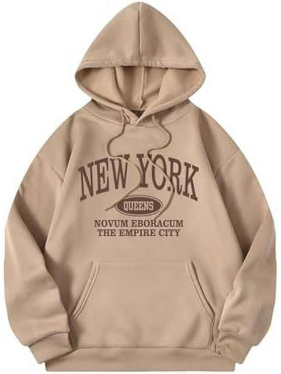 2024 COZYEASE Женский худи с длинным рукавом и принтом букв