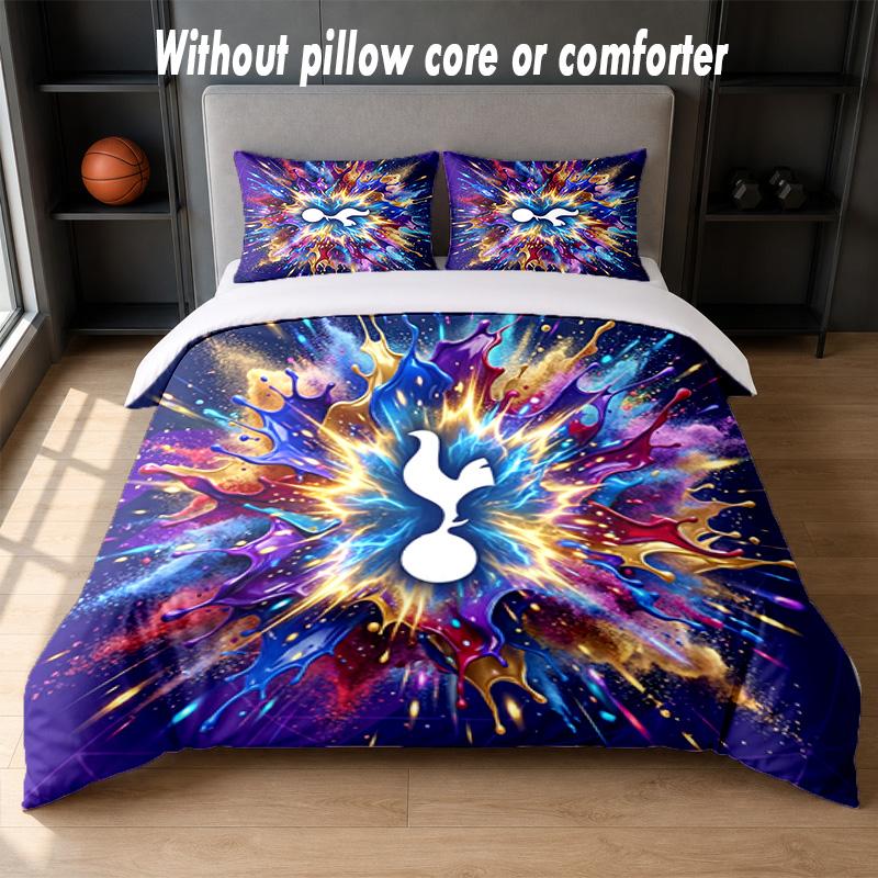 Tottenham Hotspur Design Bed Bedding Set 1 Duvet Cover + 2 Pillowcases Soft Breathable Household Bed Linens