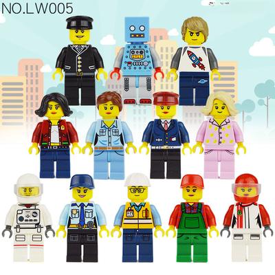12 шт., городская профессиональная кукла, строительный блок, набор игрушек, детская сборка, образовательный строительный блок, игрушка