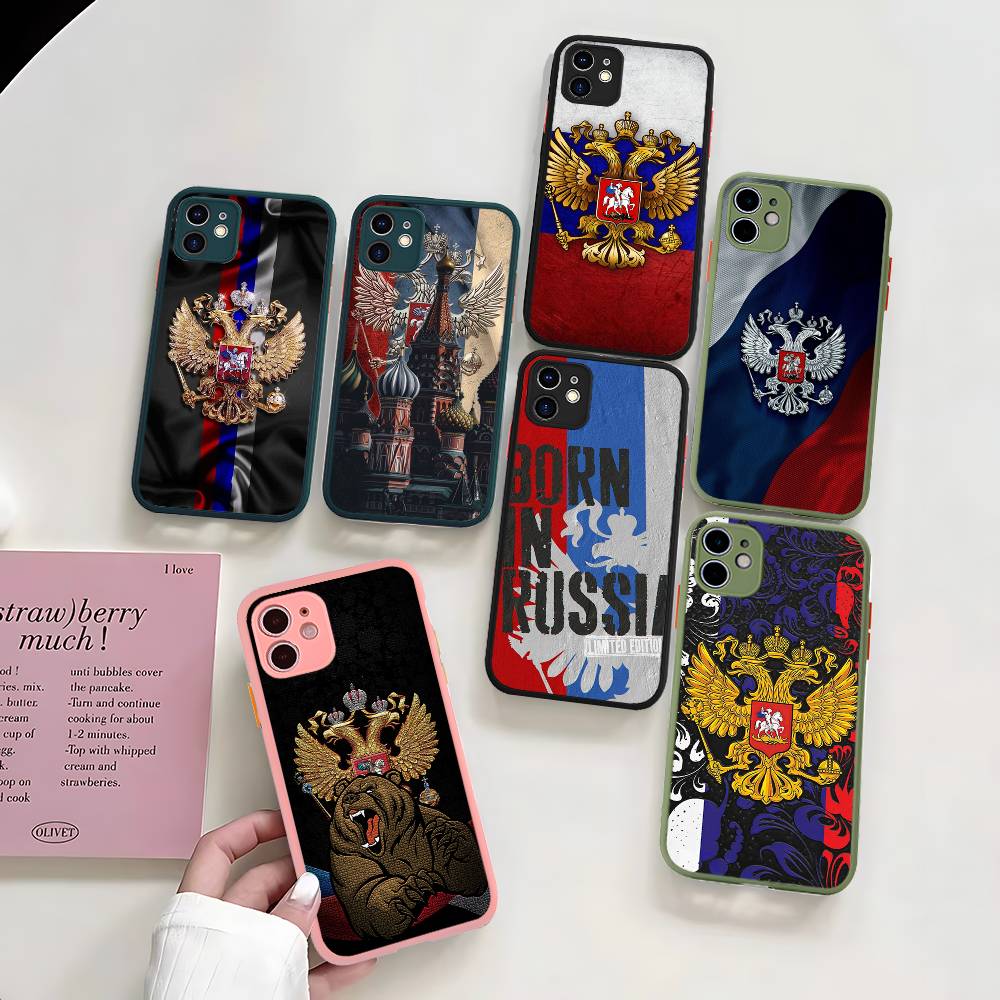 Popular Flag Of Russia For IPhone Air 16 15 14 Plus 13 12 11 Pro Max Matte Cover Jelly Shockproof Phone Case