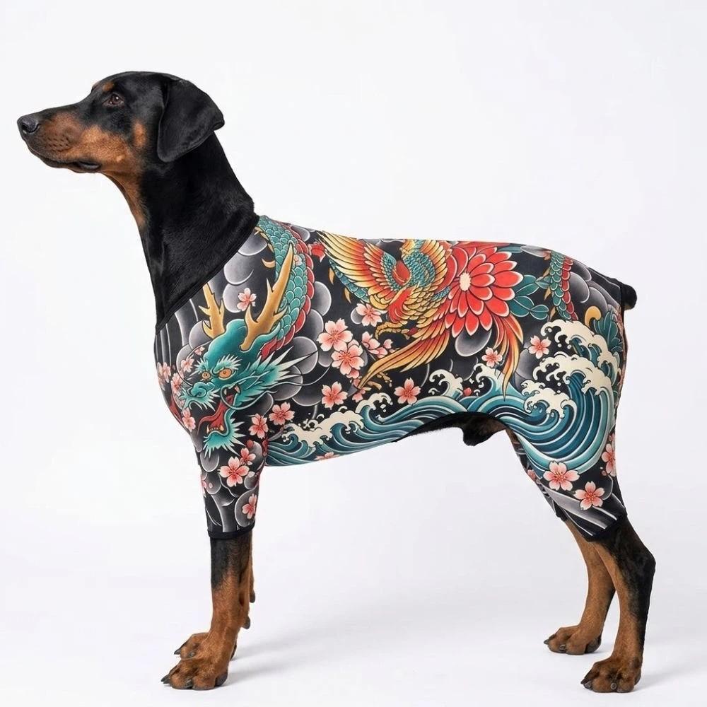 Cool Pet Tattoo Jacket Realistic Pet Clothes Creativity Dog Cat Tattooed Vest For Pet S To 7XL