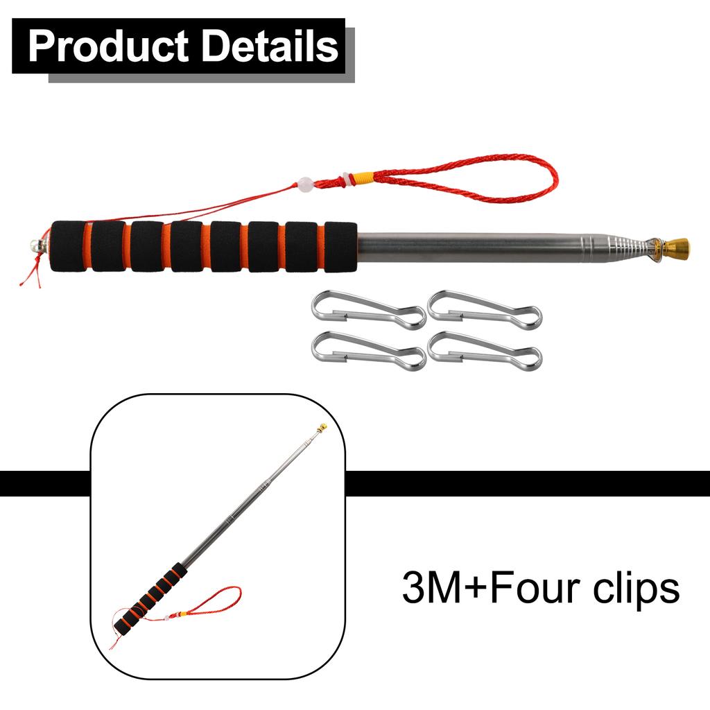 Компактное хранение 3-метровый флагшток Регулируемый флагшток Универсальное применение Устойчив к погодным условиям Легкий и компактный