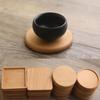 Natural Beech Wooden Coaster Drink Mat Cup Pad Round Square Heat Resistant Pad