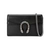 Dionysus Super Mini Leather Chain Shoulder Bag Black (Unisex) Crossbody Bags 476432 CAOGN 8176