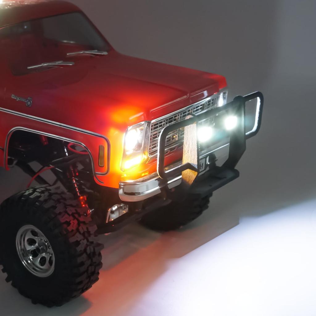 TRZX Масштаб 1/18 Передний бампер со светодиодными фонарями для Traxxas TRX4-M K10 Аксессуары для радиоуправляемого краулера