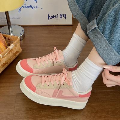 2024 Женские вулканизированные туфли на шнуровке, кроссовки для бега на толстой подошве, спортивная обувь на толстой подошве, женская повседневная обувь, Zapatos De Mujer