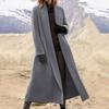 Fashion Women's Casual Solid Color Long Sleeve Long Woolen Coat