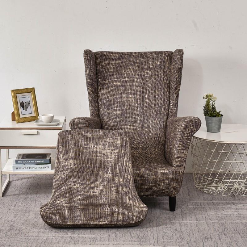 Чехлы для стульев с крыльями, 2 шт./компл., эластичный чехол для дивана, чехол для кресла с принтом, защитный чехол для мебели, мягкий диван с эластичным дном