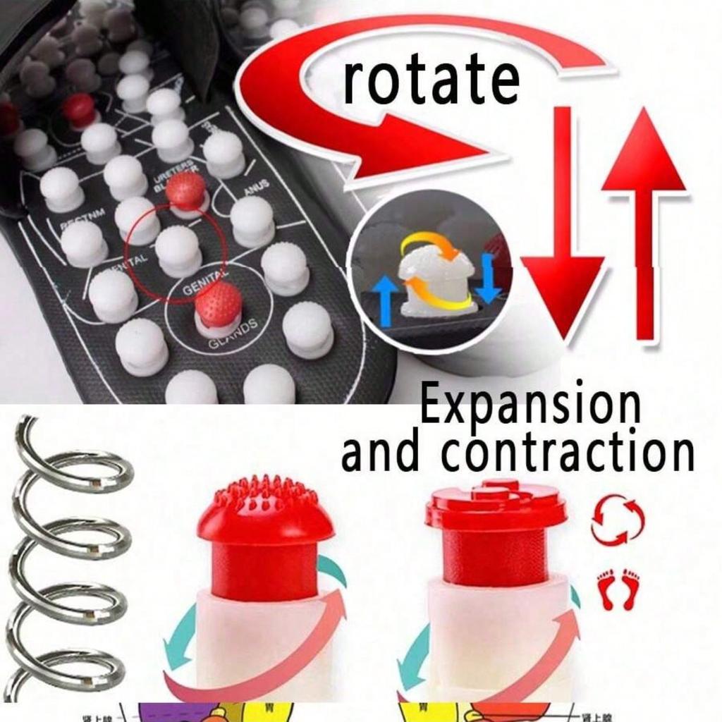Пара массажных тапочек для акупунктурного массажа для мужчин и женщин, китайские вращающиеся массажные тапочки для ног с акупунктурными точками, унисекс