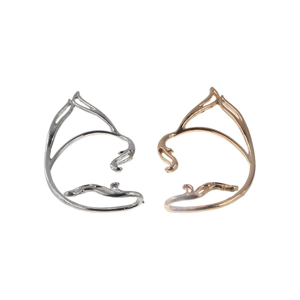 Цинк Цинковый сплав Кошачье ухо Полые клипсы для ушей Кафф для ушей Клипса для эльфийского уха Готика Хэллоуин