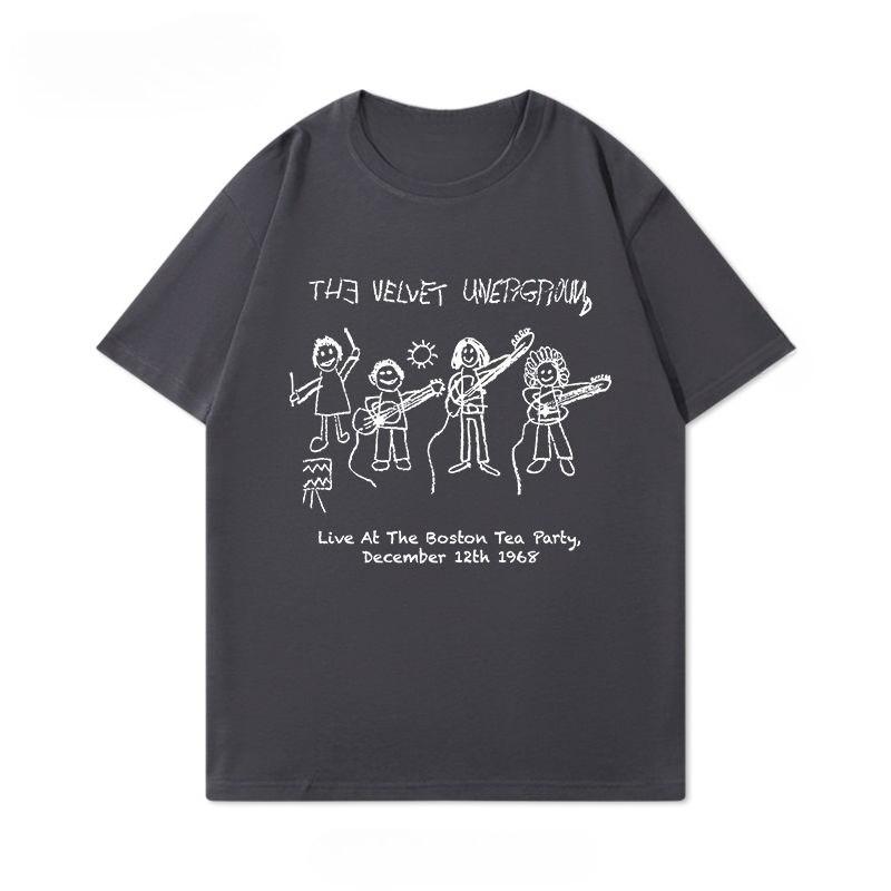 The Velvet Underground Velvet Band Черная футболка большого размера для мужчин и женщин, хлопок с принтом, мужская и женская летняя одежда