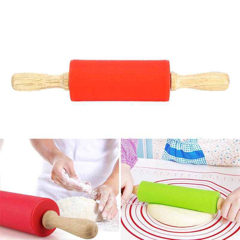 Silicone Rolling Pin Non-stick Surface Meets Human Design Handle Dough Making Baking Kitchen Tools Perfect Gift for Bakers