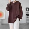 Autumn and Winter Men's Loose Fashion Striped Long-sleeved T-shirt Japanese Versatile Handsome Rotator Sleeve Sweater
