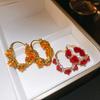 Корейская мода Серьги-кольца с розой для женщин Роскошные сверкающие серьги-подвески с цирконом Вечерние серьги Аксессуары для ушей